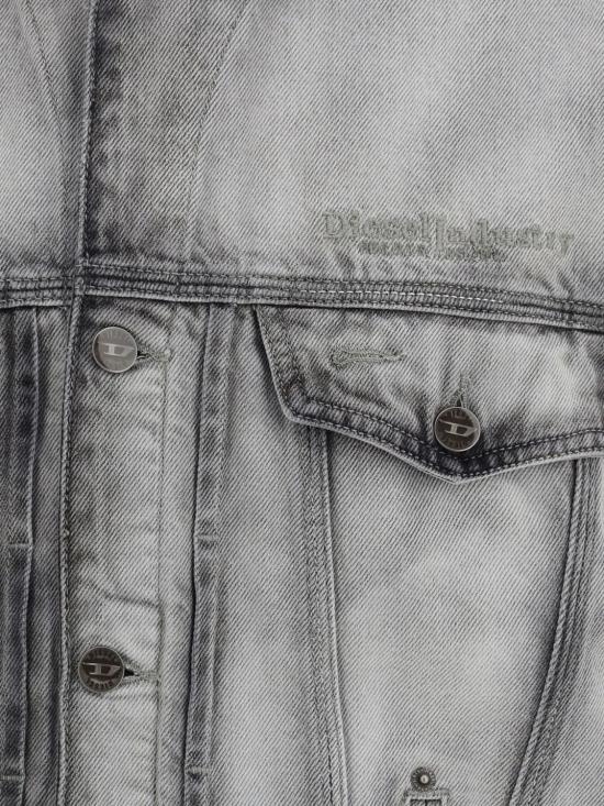 26SS 디젤 D-덴버-Fsi 트러커 재킷 인 소프트 스켈레톤 데님 A2384209P28 02 Black - DIESEL