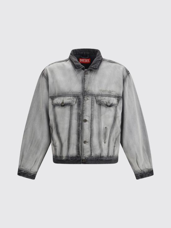 26SS 디젤 D-덴버-Fsi 트러커 재킷 인 소프트 스켈레톤 데님 A2384209P28 02 Black - DIESEL