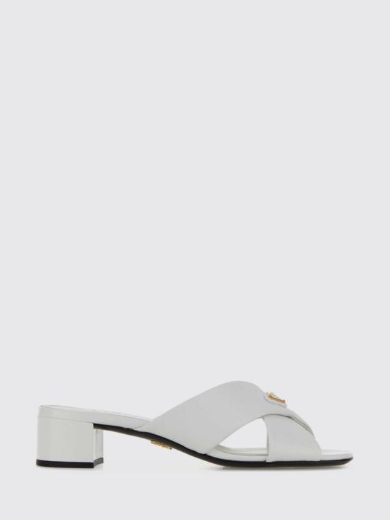 26SS 프라다 크리스크로스  힐 뮬 1XX788F0353A9S F0009 White