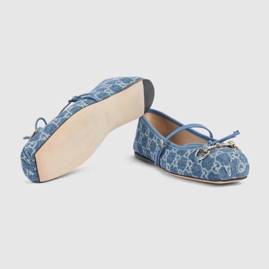 26SS 구찌 플랫 슈즈 814321FAFHR4746 Light blue - GUCCI