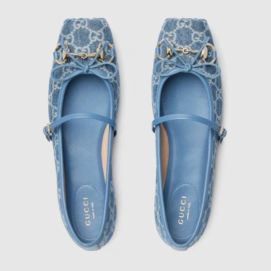 26SS 구찌 플랫 슈즈 814321FAFHR4746 Light blue - GUCCI