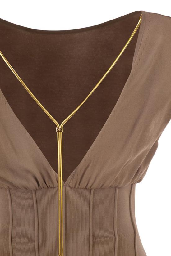 26SS 엘리자베타프랜치 반팔 티셔츠 BK78T62E2 229 BROWN - ELISABETTA FRANCHI