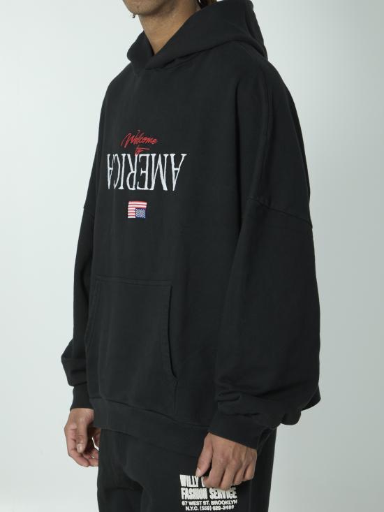 26SS 윌리 차바리아 후드 티셔츠 WCJSY0241 001 BLACK - WILLY CHAVARRIA