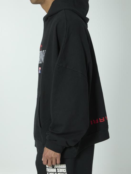 26SS 윌리 차바리아 후드 티셔츠 WCJSY0241 001 BLACK - WILLY CHAVARRIA