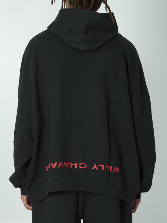26SS 윌리 차바리아 후드 티셔츠 WCJSY0241 001 BLACK - WILLY CHAVARRIA