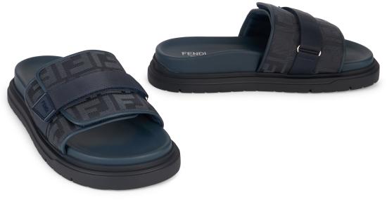 26SS 펜디 레더 FF 나일론 청키 슬라이드 7X1850AOMFF0B0Z blue - FENDI