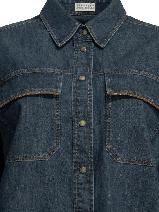 26SS 브루넬로 쿠치넬리 데님 셔츠 MH192RB526C9562 BLUE - BRUNELLO CUCINELLI