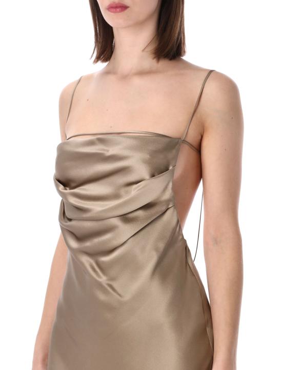 26SS 생로랑 미디 원피스 838025Y7G27 9483 SABLE BEIGE - SAINT LAURENT