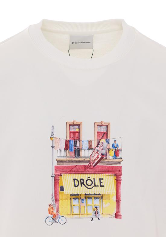 26SS 드롤드무슈 긴팔 티셔츠 SW201 CO127OW White - DROLE DE MONSIEUR