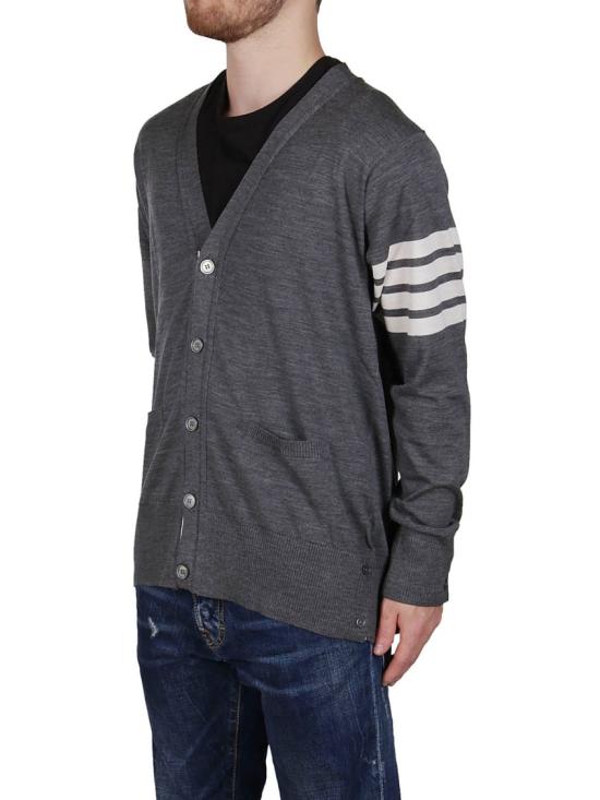 25SS 톰브라운 4바 서스테이너블 파인 메리노 울 클래식 가디건 MKC002AY1014038 Grey - THOM BROWNE