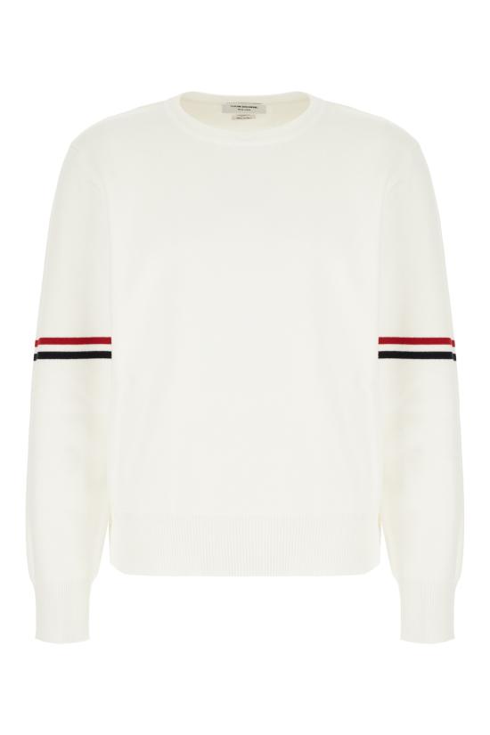 26SS 톰브라운 자카드 RWB 암밴드 니트 MKA326AY3001 100 White