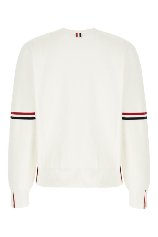 26SS 톰브라운 자카드 RWB 암밴드 니트 MKA326AY3001 100 White - THOM BROWNE