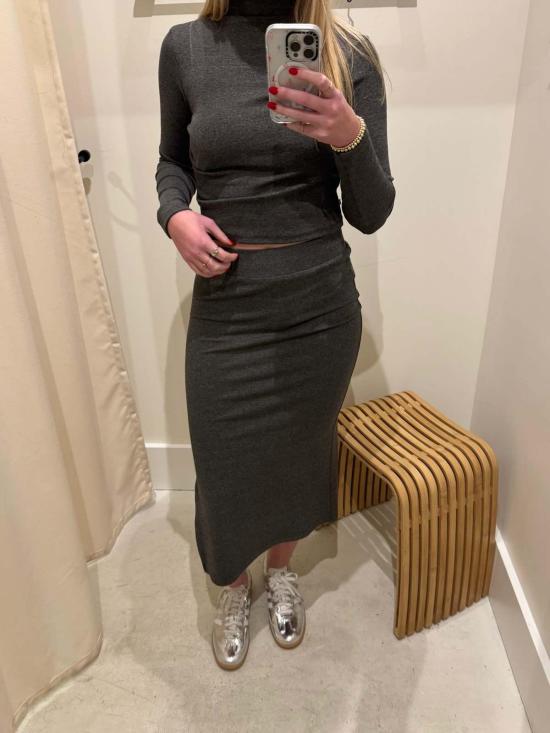  WAVEKELLY PRIVATE LABEL 긴팔 티셔츠 웨이브켈리 프라이빗 라벨 업사이클링 모크넥 립 탑 - OTHER BRANDS