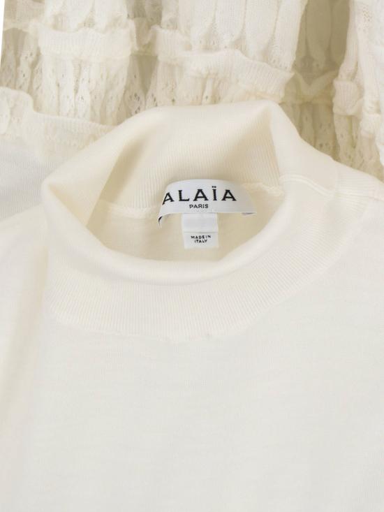 26SS 알라이아 반팔 티셔츠 AA9H1393K164C 000 White - ALAIA