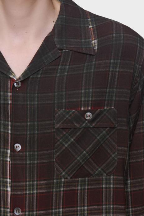 26SS 마르지엘라 긴팔 셔츠 S50DT0069M35692 001F BURGUNDY CHECK - MAISON MARGIELA