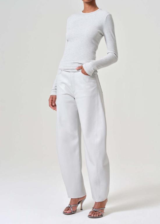  에이골디 긴팔 티셔츠 아골드 델피 슬림 티 캣니스 HTR 블랙 - AGOLDE