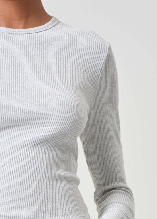  에이골디 긴팔 티셔츠 아골드 델피 슬림 티 캣니스 HTR 블랙 - AGOLDE