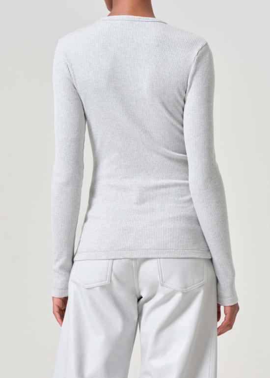  에이골디 긴팔 티셔츠 아골드 델피 슬림 티 캣니스 HTR 블랙 - AGOLDE