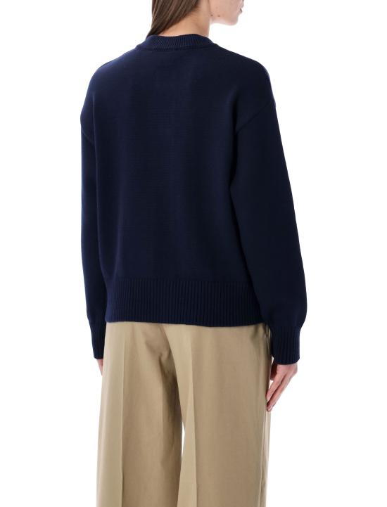  아미 ADC 울 크루넥 하트 가디건 UKC381 KN0156 A116 Blue - AMI