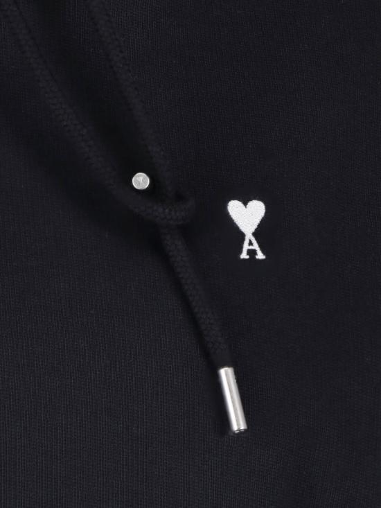  아미 ADC 콘트라스트 하트 후드 티셔츠 FSW767 730 045 Black - AMI