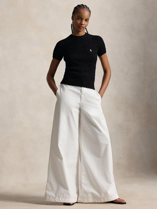 26SS 랄프 로렌 스웨터 말리아 아 트레체 콘 마니체 코르테 네로 - RALPH LAUREN