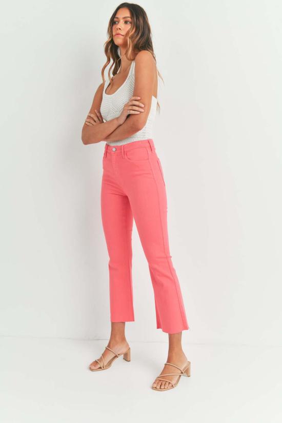  저스트 블랙 데님 크롭 팬츠 크롭 데미 플레어 팬츠 - JUST BLACK DENIM