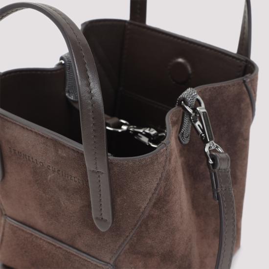 26SS 브루넬로 쿠치넬리 스웨이드 BC Duo 미니 백 MBDLD2675P C9885 ESPRESSO - BRUNELLO CUCINELLI