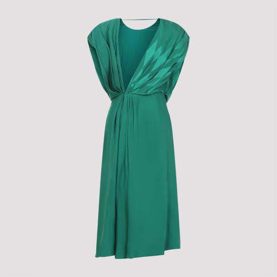 26SS 베르사체 미디 원피스 1025130 1A18234 1GC50 EMERALD - VERSACE