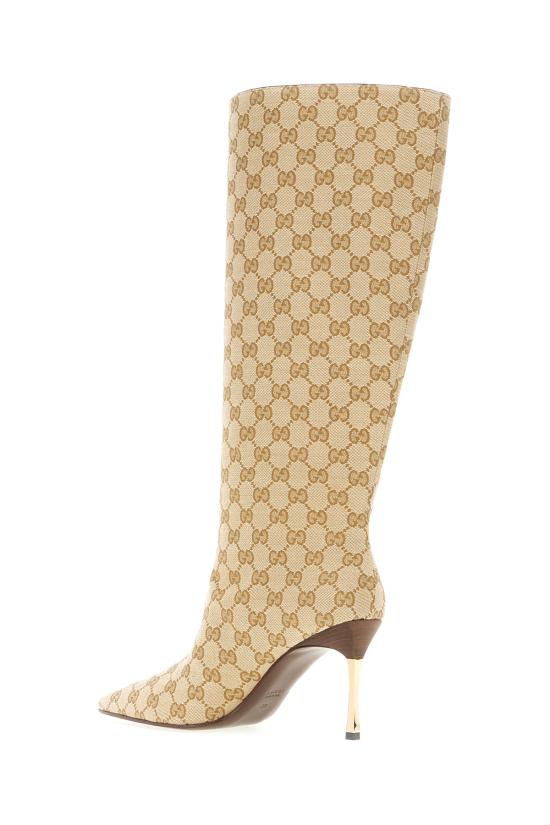 26SS 구찌 GG 캔버스 밤쉘 부츠 865623FAFWD 9611 BEIGE EBONY - GUCCI