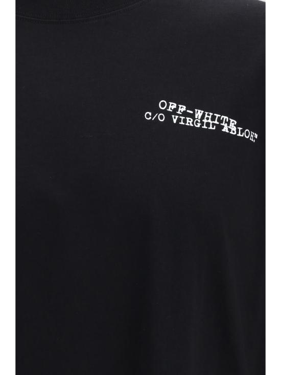 26SS 오프화이트 반팔 티셔츠 44MAA120S26J00K001 0001 BLACK - OFF WHITE