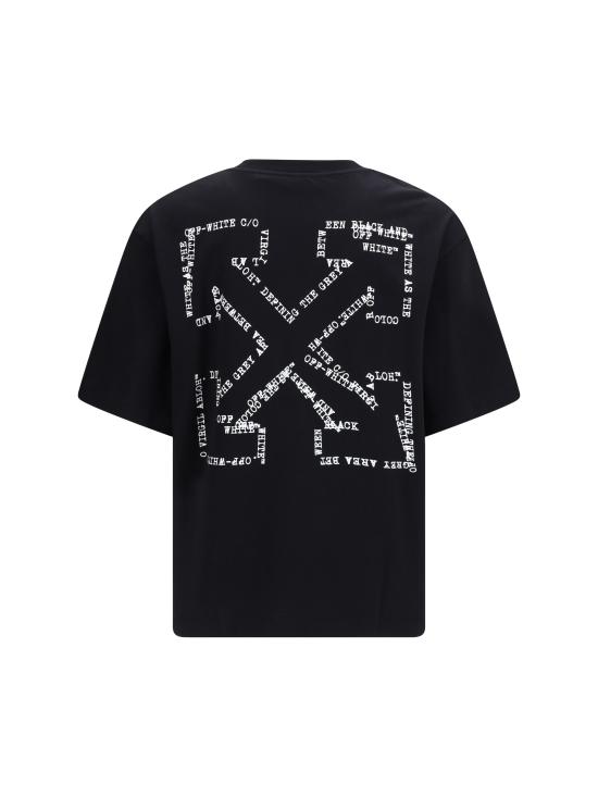 26SS 오프화이트 반팔 티셔츠 44MAA120S26J00K001 0001 BLACK - OFF WHITE