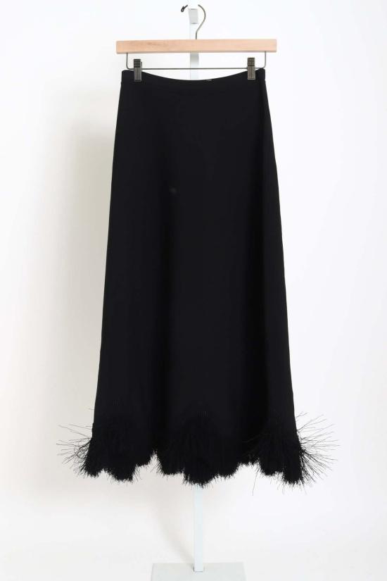  울라 존슨 롱 스커트 폴리나 프린지 니트