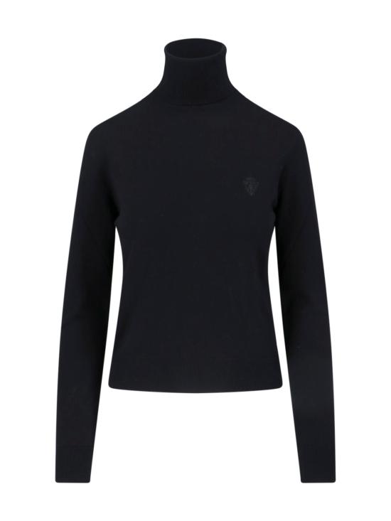26SS 구찌 자수 울 니트 터틀넥 860442 XKFG7 1043 Black