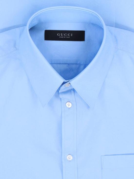 26SS 구찌 GG 코튼 포플린 셔츠 860785 ZAUO8 4774 Blue - GUCCI