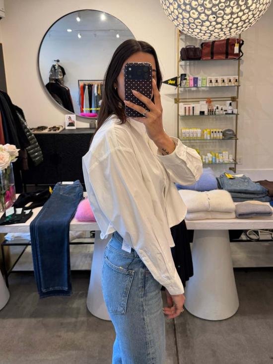  WAVEKELLY PRIVATE LABEL 셔츠 웨이브켈리 프라이빗 라벨 크롭 버튼다운 셔츠 화이트 - OTHER BRANDS