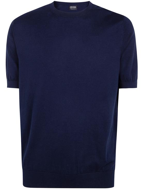 26SS 에르메네질도제냐 반팔 티셔츠 E8C90A7 C10 B09 BLACK - ERMENEGILDO ZEGNA