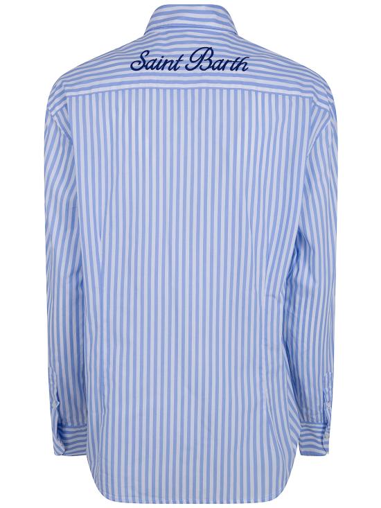 26SS 세인트바쓰 셔츠 MDH001 01405L 31 EMBROIDERED STRIPES BLUE - MC2 SAINT BARTH