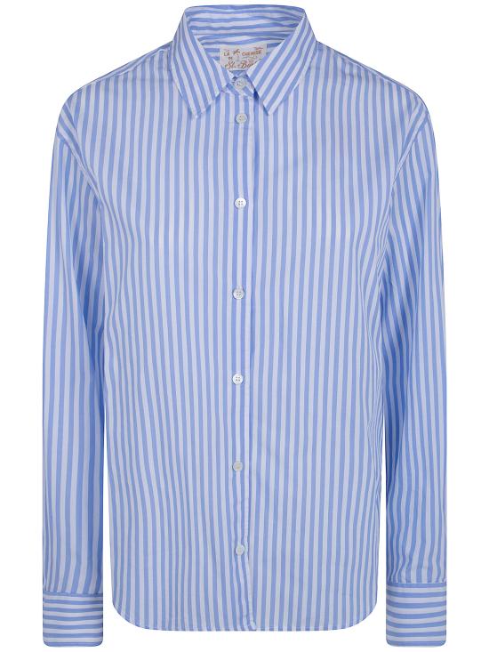 26SS 세인트바쓰 셔츠 MDH001 01405L 31 EMBROIDERED STRIPES BLUE