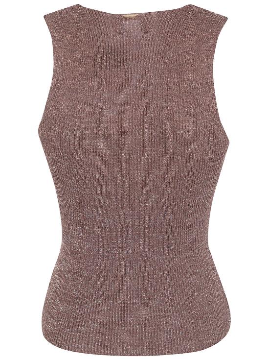 26SS 트윈셋 민소매 티셔츠 261TT3212 13566 COFFEE LIQUEUR LUREX - TWINSET