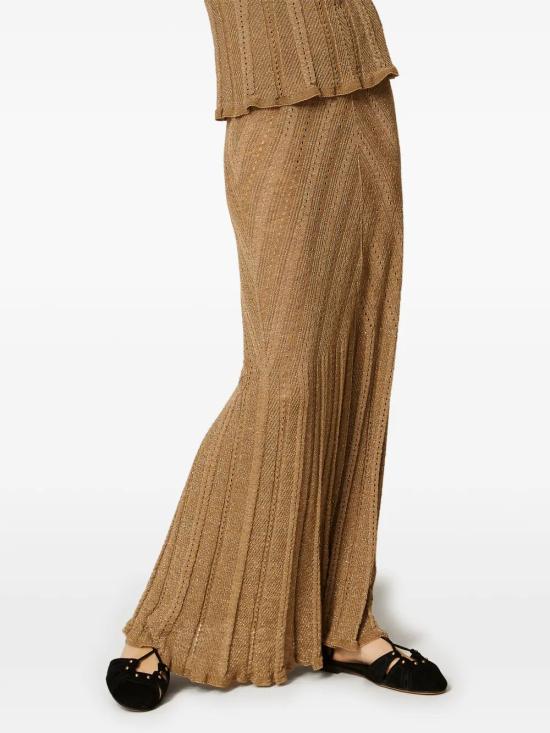 26SS 트윈셋 롱 스커트 261TT3211 12454 GOLDEN GREEN LUREX - TWINSET