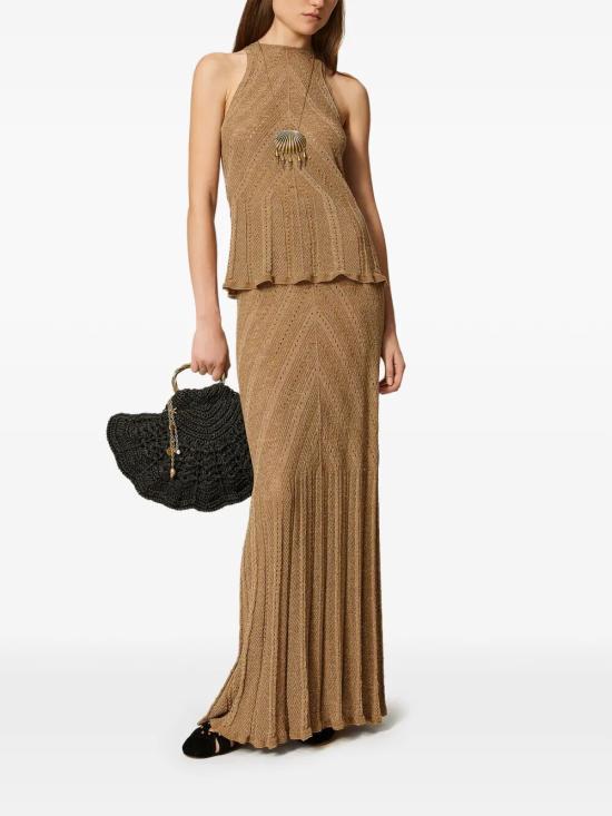 26SS 트윈셋 롱 스커트 261TT3211 12454 GOLDEN GREEN LUREX - TWINSET