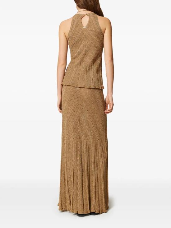 26SS 트윈셋 롱 스커트 261TT3211 12454 GOLDEN GREEN LUREX - TWINSET