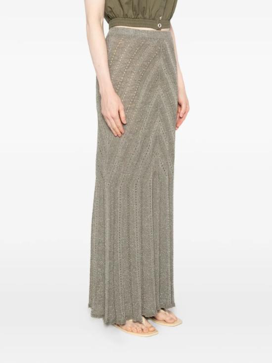 26SS 트윈셋 롱 스커트 261TT3211 13565 LUREX LIGHT ALP GREEN - TWINSET