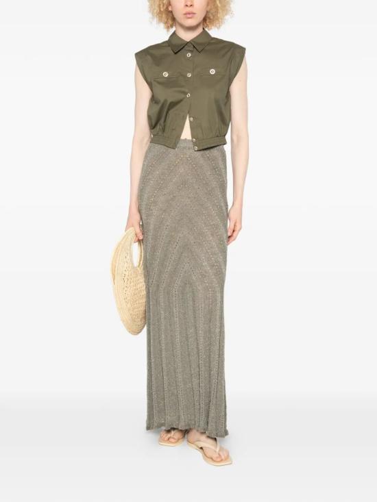 26SS 트윈셋 롱 스커트 261TT3211 13565 LUREX LIGHT ALP GREEN - TWINSET