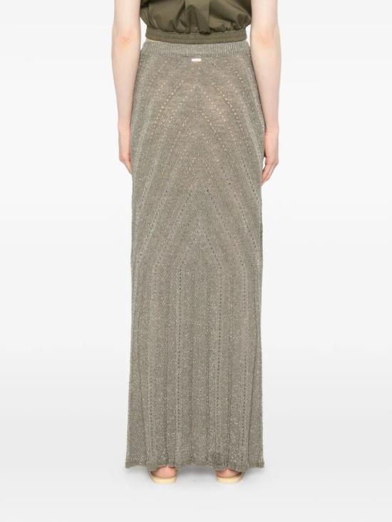 26SS 트윈셋 롱 스커트 261TT3211 13565 LUREX LIGHT ALP GREEN - TWINSET