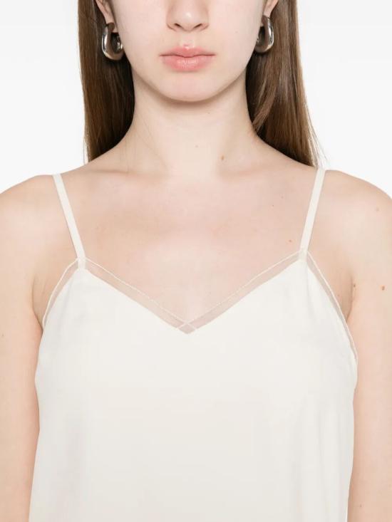 26SS 파비아나 필리피 크레프 드 신 란제리 탑 TPD276F281M152 0145 BUTTER - FABIANA FILIPPI