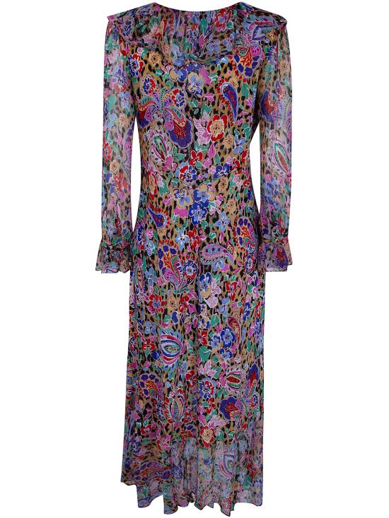 26SS 릭소 롱 원피스 010 05294 226 07976 CARA FLORAL LEOPARD BROWN - RIXO