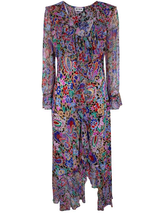 26SS 릭소 미디 원피스 010 05294 226 07976 CARA FLORAL LEOPARD BROWN