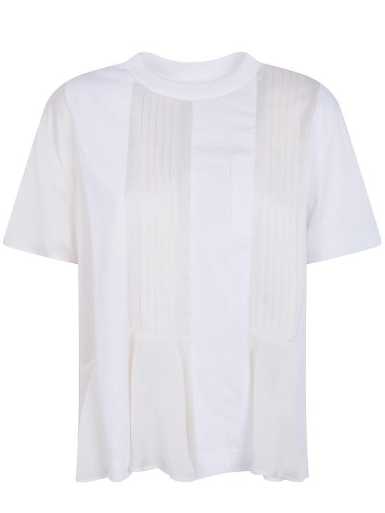 26SS 사카이 반팔 티셔츠 26 08546 127 WHITE ECRU