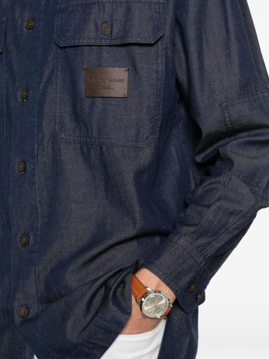 26SS 엠포리오 아르마니 긴팔 셔츠 EM005495 AF25156 MB001 BLUE NAVY - EMPORIO ARMANI